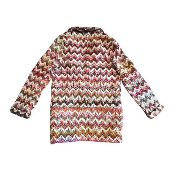 Ellison Blazer Jacket Knit Sweater Cardigan S Y2K 70s Cottage Cozy Boho Rainbow - Picture 7 of 8